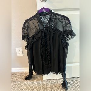 Jonathan Simkhai Black lace shirt. Beautiful detailing